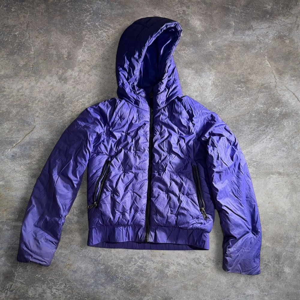 The North Face Girls Purple Hooded Puffer Jacket Size M 10/12 Lightweight Coat